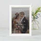 Elegant Gold Border 2 Photo Wedding Kaart (Staand voorkant)