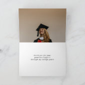 Elegant Gold Border Afstuderen Foto Dank u C Kaart (Binnen)