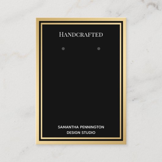 Elegant Gold Border Beeldscherm Visitekaartje (Voorkant)