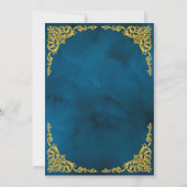 Elegant Gold Border Blue Islamic Muslim Weddenscha Kaart (Achterkant)