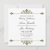 Elegant Gold Border Calligraphy Wedding Invitation Kaart (Voorkant)