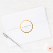 Elegant Gold Border Classic Round Sticker (Envelop)