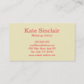 Elegant Gold Border Floral Design Makeup Artist Visitekaartje (Achterkant)