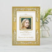 Elegant Gold Border Foto Hartelijk dank - misschie Bedankkaart (Staand voorkant)