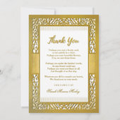 Elegant Gold Border Foto Hartelijk dank - misschie Bedankkaart (Achterkant)