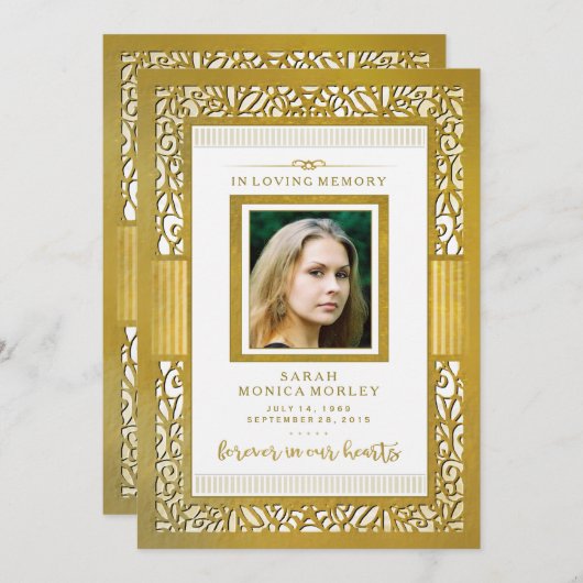 Elegant Gold Border Foto Hartelijk dank - misschie Bedankkaart (Voorkant / Achterkant)