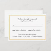 Elegant Gold Border Meal Choice Wedding RSVP Kaartje (Voorkant / Achterkant)