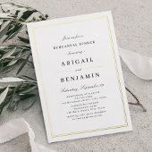 Elegant Gold Border minimalistische repetitie dine Folie Uitnodiging