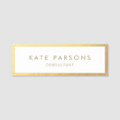 Elegant Gold Border Naamplaatje (Voorkant)