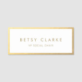 Elegant Gold Border Name Tag (Voorkant)
