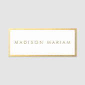 Elegant Gold Border Name Tag (Voorkant)