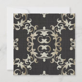 Elegant Gold Border on Black Retirement Party Kaart (Achterkant)