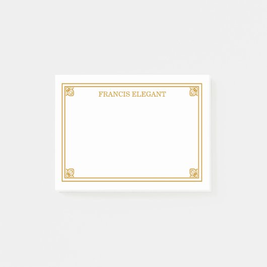 Elegant Gold Border Persoonlijke opmerkingen Post-it® Notes (Voorkant)