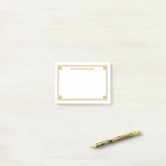 Elegant Gold Border Persoonlijke opmerkingen Post-it® Notes (Op bureau)