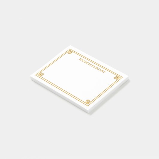 Elegant Gold Border Persoonlijke opmerkingen Post-it® Notes (Schuin)