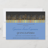 Elegant Gold Border Quinceañera Uitnodiging (Voorkant)