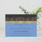 Elegant Gold Border Quinceañera Uitnodiging (Staand voorkant)