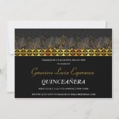 Elegant Gold Border Quinceañera Uitnodiging (Voorkant)
