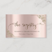 Elegant Gold Border Roos Gold Weduwregister Informatiekaartje (Voorkant)