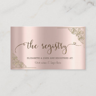 Elegant Gold Border Roos Gold Weduwregister Informatiekaartje