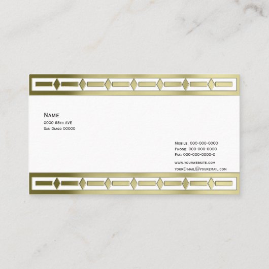 Elegant Gold Border Visitekaartje (Achterkant)
