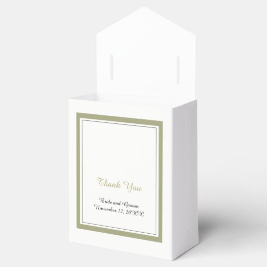 Elegant Gold Border Weduwen Hartelijk dank Bedankdoosjes (Geopend)