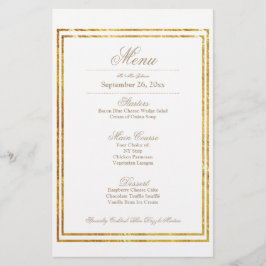 Elegant Gold Border Weduwmenu
