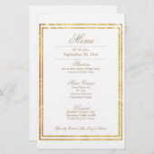 Elegant Gold Border Weduwmenu (Voorkant / Achterkant)