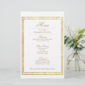 Elegant Gold Border Weduwmenu (Staand voorkant)