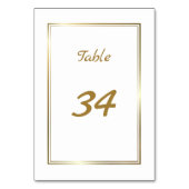 Elegant Gold Border Weduwtable Number Kaart (Voorkant)