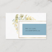 Elegant Gold Border Wildflower Photo Event Stylist Visitekaartje (Achterkant)