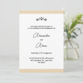 Elegant Gold Borders Minimalist Cookie Wedding Kaart (Staand voorkant)