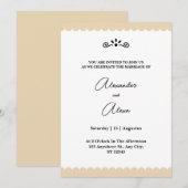Elegant Gold Borders Minimalist Cookie Wedding Kaart (Voorkant / Achterkant)