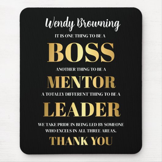 Elegant Gold Boss appreciatie week Muismat (Voorkant)