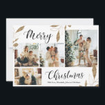 Elegant Gold Botanical 4 Photo Collage Kerstmis<br><div class="desc">Elegant, modern Gold Botanical Leaves 4 Foto Collage Merry Kerstvakantiekaartje. Deze festieve, imitalistische, grillige sjabloon met vier (4) fotovakantiekaarten is voorzien van een fotocollage, faux goudfolie botanische bladeren, winterbessen en zegt "Duurzame kerst"! De tekst van de groet "Kerst van de Zure" wordt geschreven in een prachtig hand geschreven typografie doopvonttype...</div>