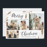 Elegant Gold Botanical 4 Photo Collage Kerstmis<br><div class="desc">Elegant, modern Gold Botanical Leaves 4 Foto Collage Merry Kerstvakantiekaartje. Deze festieve, imitalistische, grillige sjabloon met vier (4) fotovakantiekaarten is voorzien van een fotocollage, faux goudfolie botanische bladeren, winterbessen en zegt "Duurzame kerst"! De tekst van de groet "Kerst van de Zure" wordt geschreven in een prachtig hand geschreven typografie doopvonttype...</div>