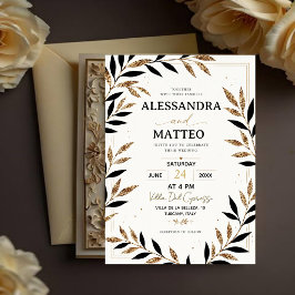 Elegant Gold Botanical Black and Gold FloralLuxury Kaart