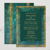 Elegant Gold Botanical Border Wedding Kaart (Voorkant / Achterkant)