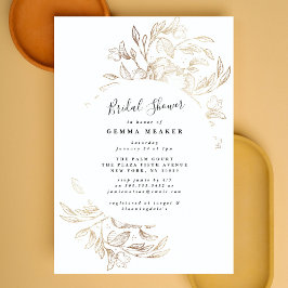 Elegant Gold Botanical Bridal Shower Invitation