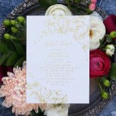 Elegant Gold Botanical Bridal Shower Invitation Folie Uitnodiging