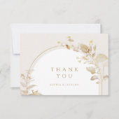Elegant Gold Botanical Floral Arch Wedding Bedankkaart (Voorkant)