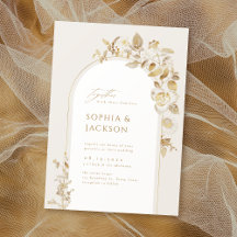 Elegant Gold Botanical Floral Arch Wedding
