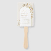 Elegant Gold Botanical Floral Arch Wedding Program Handwaaier (Voorkant)