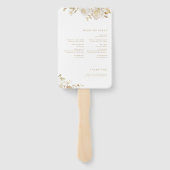 Elegant Gold Botanical Floral Arch Wedding Program Handwaaier (Achterkant)