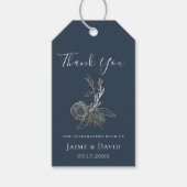 Elegant Gold Botanical Floral Hartelijk dank Cadeaulabel (Voorkant)