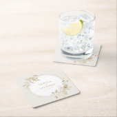 Elegant Gold Botanical Floral Wreath Wedding Kartonnen Onderzetters (Insitu)