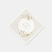 Elegant Gold Botanical Floral Wreath Wedding Servet (Hoek)