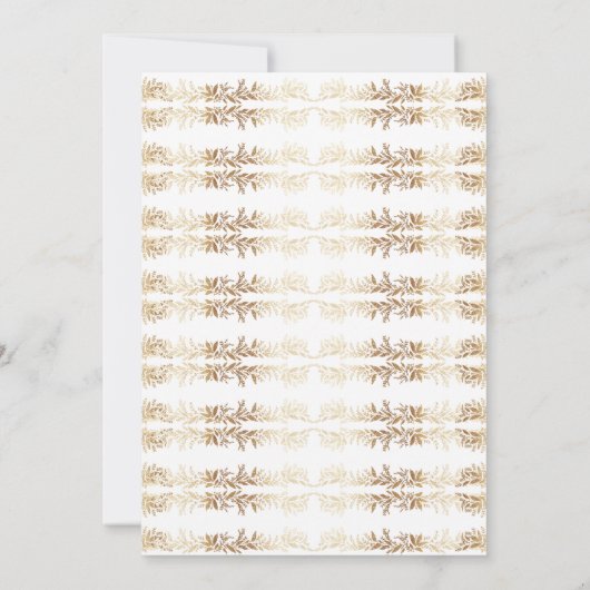 elegant gold botanical frame monogram wedding kaart (Achterkant)