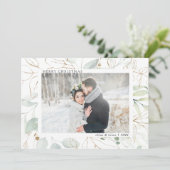 Elegant Gold Botanical Greenery Fotokerstmis Feestdagenkaart (Staand voorkant)
