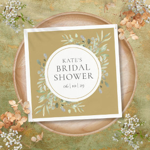 Elegant Gold Botanical Greenery Vrijgezellenfeest Servet